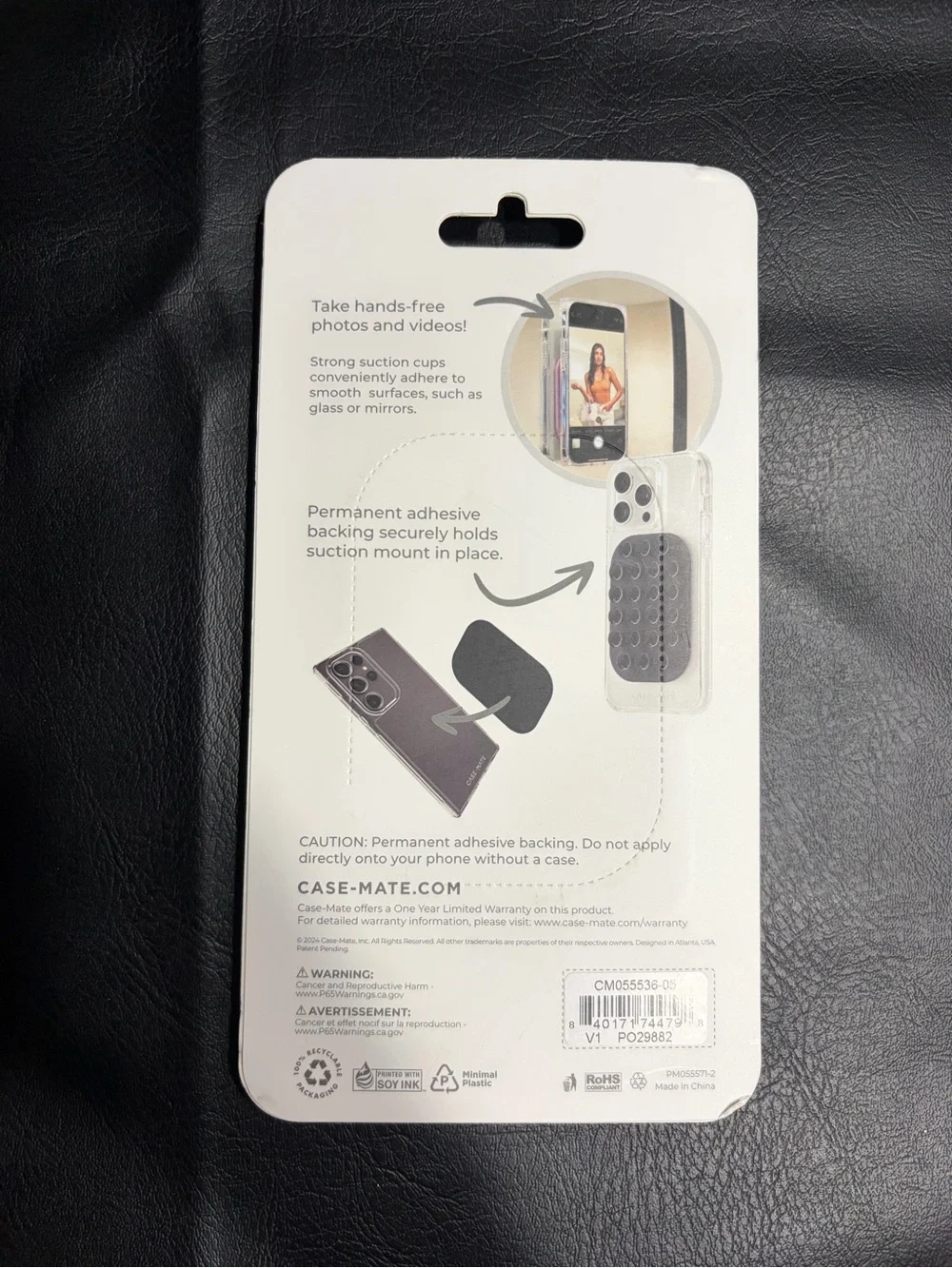 case-mate Mint Suction Phone Mount - Adhesive Hands-Free Mount